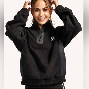 Peloton Black Fleece Quarter Zip Pullover Small